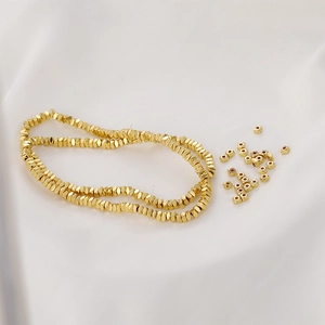 Cuentas metálicas doradas facetadas para creación de joyas collares y pulseras