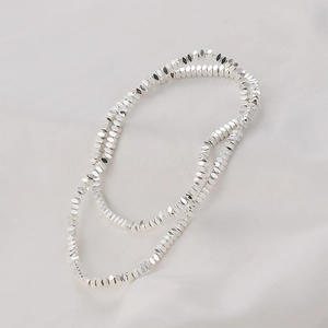 Cuentas de hematita plateada con corte octogonal para joyas y collares de DIY