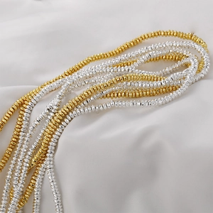Perles d'hématite à facettes en or et argent pour la création de bijoux DIY