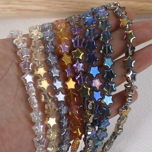 8mm transparent AB crystal star beads for DIY necklace and bracelet jewelry making