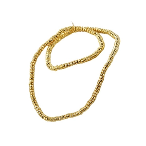 Fil de perles facettées en hématite dorée pour la création de colliers et bracelets DIY