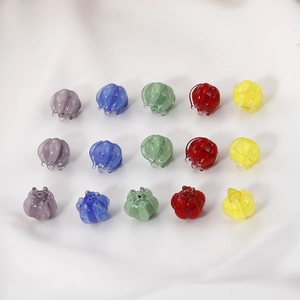 Vibrant ribbed lily of the valley glass beads in five colors for DIY jewelry making