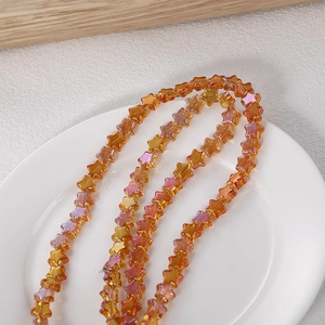 8mm transparent orange pentagram crystal beads with AB coating for DIY jewelry making