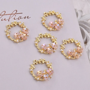 5er-Set 14k vergoldete Kleeblatt-Anhänger mit Perlen für die DIY-Ohrring-Herstellung