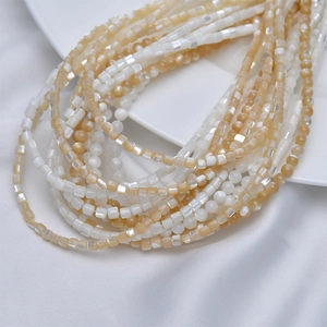4mm natürliche weiße Muschelperlen mit Perlglanz für DIY-Schmuckherstellung