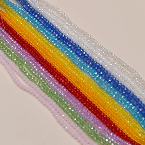 Colorful 4mm faceted crystal glass beads strings for DIY jewelry making accessories