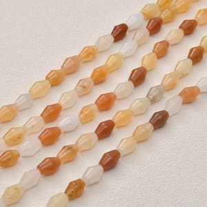 Perles de pierre naturelle facettées en losange tons chauds pour bijoux DIY