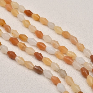 Perles en pierre naturelle en losange pour la création de bijoux DIY aux tons chauds