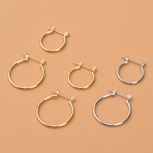 Orecchini a Cerchio in Rame Placcati Oro 14K Fai da Te Minimalisti Tondi Componenti per Gioielli da Donna Accessori Moda