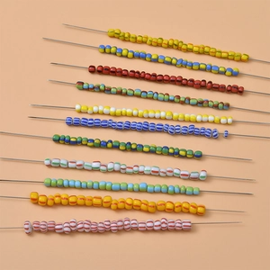 Striped Candy Colored Glass Seed Beads Loose Spacer Beads For DIY Bracelet Necklace Jewelry Making Handmade Craft Accessory