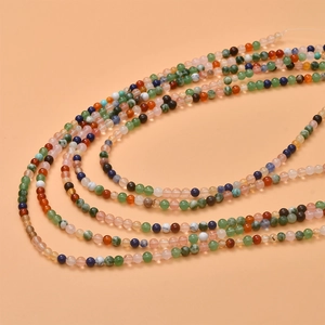 Mixed natural gemstone round beads 4-6mm for DIY jewelry making necklaces and bracelets