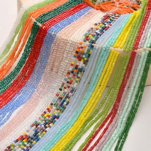 2mm Mini Cube Crystal Glass Beads Colorful Square Loose Beads For DIY Bracelet Necklace Jewelry Making Accessories