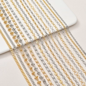 Chaîne DIY en Cuivre Plaqué Or 18K pour Création de Bijoux Maillons Grain de Café Mariner Link Chaîne Nœud Figaro pour Colliers