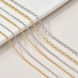 14K Vergoldete Kupfer Rolo Gliederkette Für DIY Halskette Armband Ohrring Herstellung Minimalistische Schmuckkomponenten