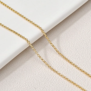 Minimalistische 14k vergoldete Kupfer-O-Kette für DIY-Schmuckherstellung und Halsketten