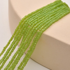 Strands of 2mm green square crystal glass beads for DIY jewelry making and crafts