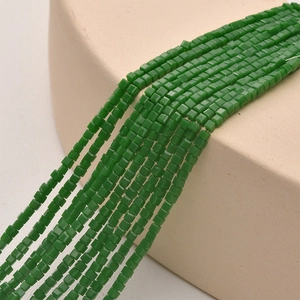 Bright green 2mm sugar cube crystal glass beads for DIY necklaces and handmade jewelry