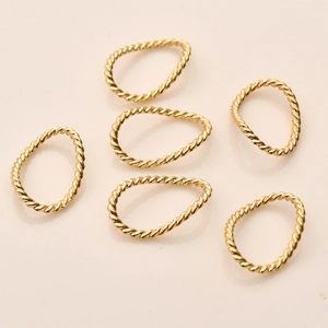 Unregelmäßige goldene gedrehte Seil-Oval-Anhänger für DIY-Schmuck und Halsketten