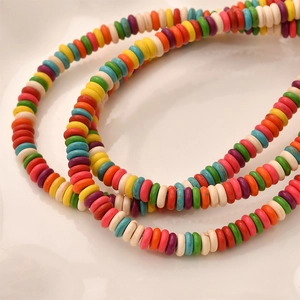 Colorful disk spacer beads for bohemian DIY jewelry necklaces and handmade accessories