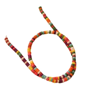 Colorful polymer clay heishi beads strand for DIY jewelry making in various matte colors
