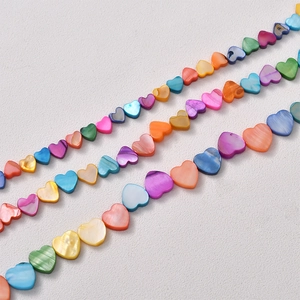 Colorful heart shaped natural shell beads for DIY jewelry necklaces and bracelets