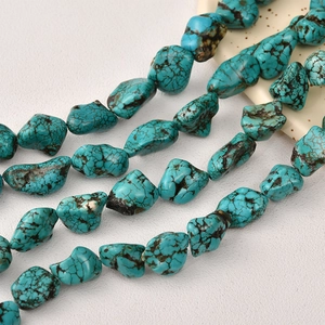 Perline di turchese irregolari da 12mm con venature naturali per gioielli fai-da-te