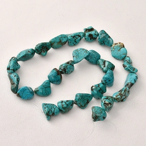 Perline irregolari da 12mm turchese blu-verde con trame minerali marroni per creazione gioielli
