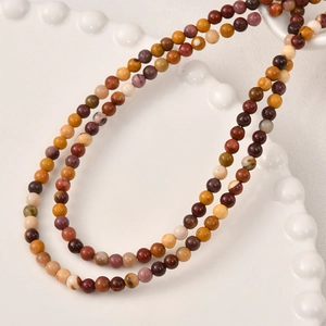 Collar de cuentas redondas de jaspe Mookaite de 4-5mm para creación de joyas DIY