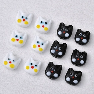 Perline di Vetro a Forma di Gatto Fatte a Mano per Gioielli Fai da Te Distanziatori a Forma di Animale per Bracciali e Collane