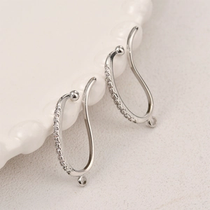 Minimalistische 14K vergulde oorklemmen met zirkoon inleg voor DIY sieraden maken