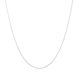 Collier chaîne fine en acier inoxydable argenté 18K avec fermoir mousqueton 45cm