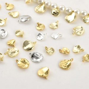 Colgantes de Cobre Martillado Orgánico Irregular para Hacer Joyas DIY Chapado en Oro 14K 18K Plata Hoja Redonda