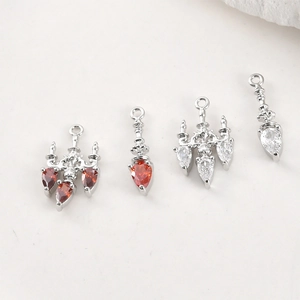 Gold-plated vintage zircon chandelier pendants for DIY earring and necklace making