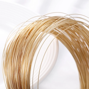 14k gold-filled jewelry wire coil for DIY jewelry making on white elegant plate