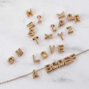 18k vergoldete Alphabet-Anhänger für DIY-Halsketten und Armband-Schmuckherstellung