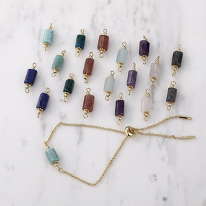 Connettori per Pendenti a Colonna in Pietra Naturale Rame Placcati Oro 14K per Bracciali Orecchini DIY Creazione di Gioielli Accessori Fatti a Mano