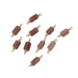 Pendenti in cristallo di fragola naturale placcati oro 14K per accessori gioielli DIY