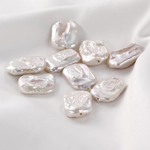 Natural baroque rectangular freshwater pearls with iridescent luster for DIY jewelry making