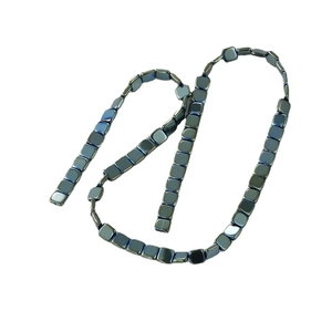 Polished metallic hematite square spacer beads for DIY jewelry making and bracelets