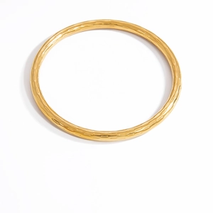 Minimalist 18K gold stainless steel twisted spiral textured bangle for women jewelry