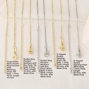Eco Friendly Copper Chain Necklace For Women Gold Platinum Plated Box Link O Shape Water Wave Chain Jewelry DIY Accessories