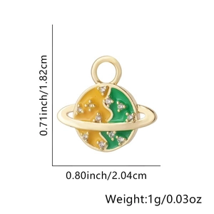 Spécifications détaillées de taille pour pendentif planète avec dimensions et poids