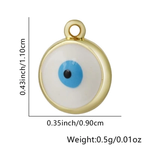 Schema delle dimensioni per ciondolo occhio del diavolo placcato oro 1,1 cm con zirconi