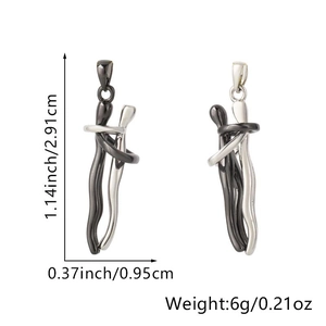 Vue détaillée du collier pendentif câlin montrant les dimensions de 2,91 cm de hauteur