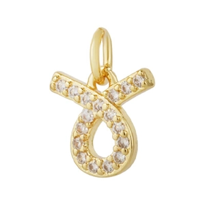 Gouden dierenriem hanger met zirkonia steentjes voor DIY sieraden en kettingen