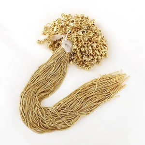 Catena box in rame placcato oro 18k con chiusura a moschettone e perno per gioielli fai da te