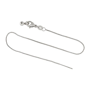 Dettaglio catena box argento con chiusura a moschettone e spillo per gioielli DIY
