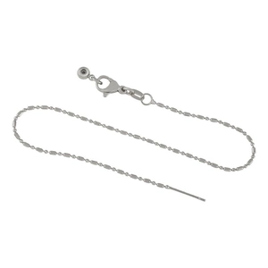 Detailed silver adjustable chain with lobster clasp and slider needle for DIY jewelry