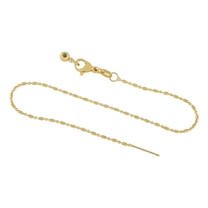 18k gold plated adjustable bamboo link chain necklace with lobster clasp and needle pin