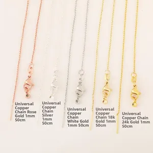Catena a O Regolabile in Rame Placcato Oro per Creazione di Gioielli DIY Accessorio di Collegamento Collana ad Ago Unisex